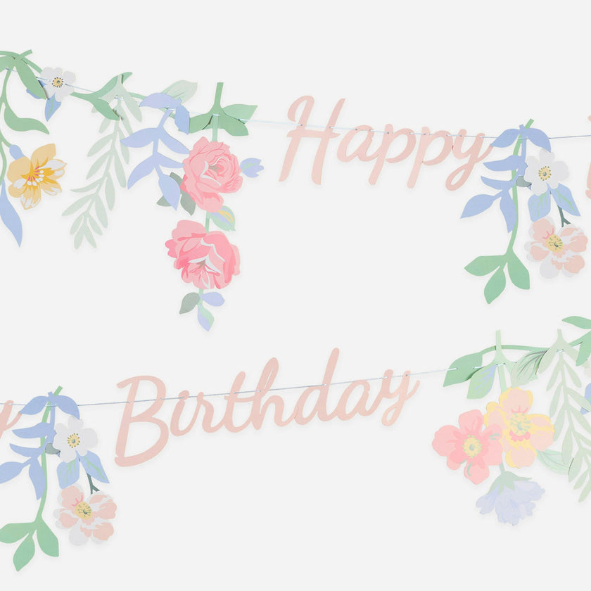 Floral Happy Birthday Garland