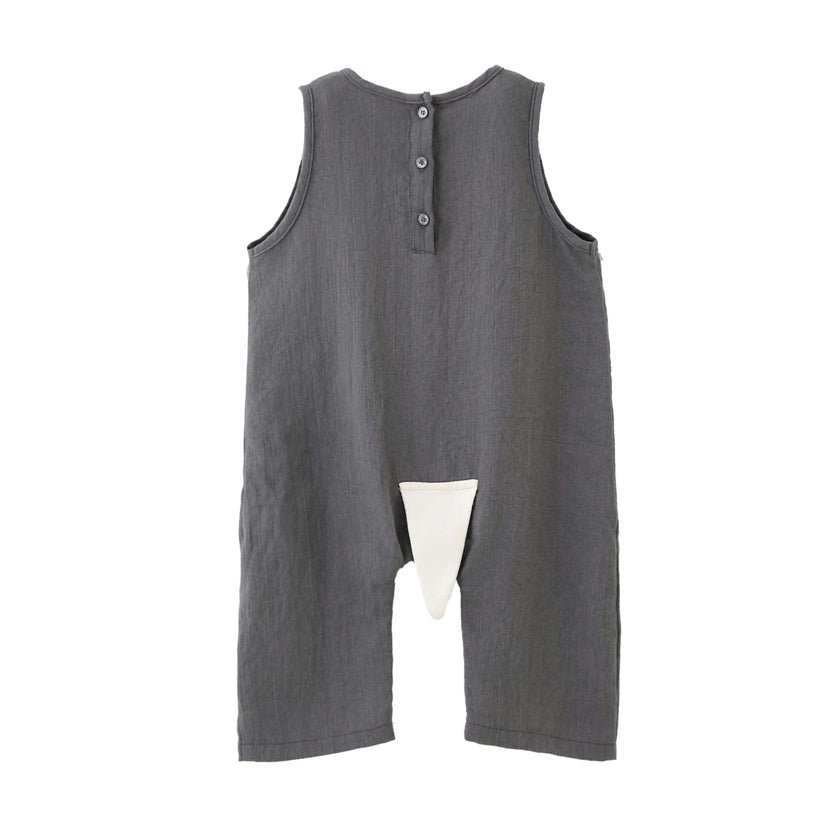 Gray Animal Pocket Romper