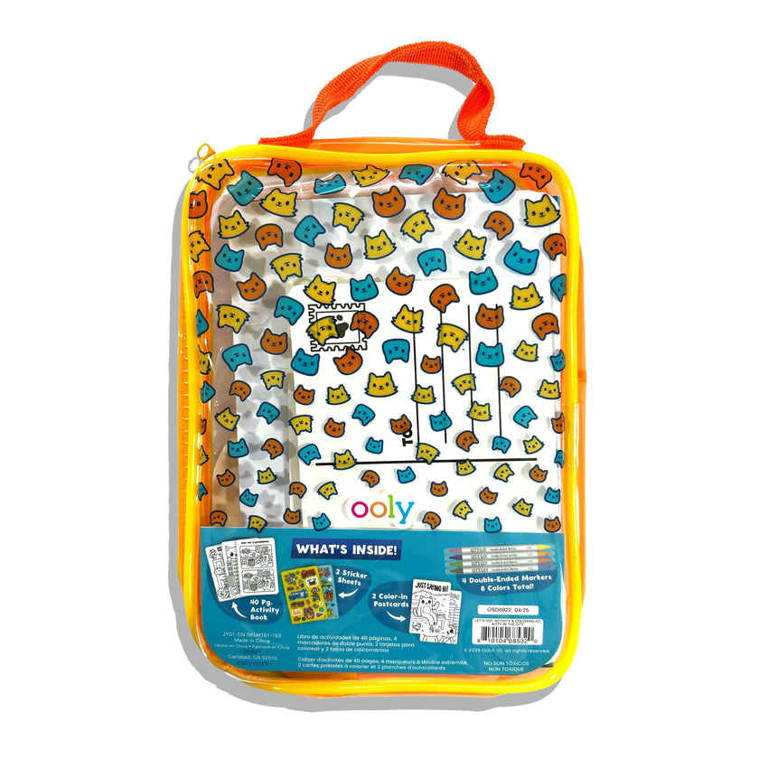 Let's Go! Activity & Coloring Kit - Kitty in the City - Activity Book Markers Postcards Stickers
