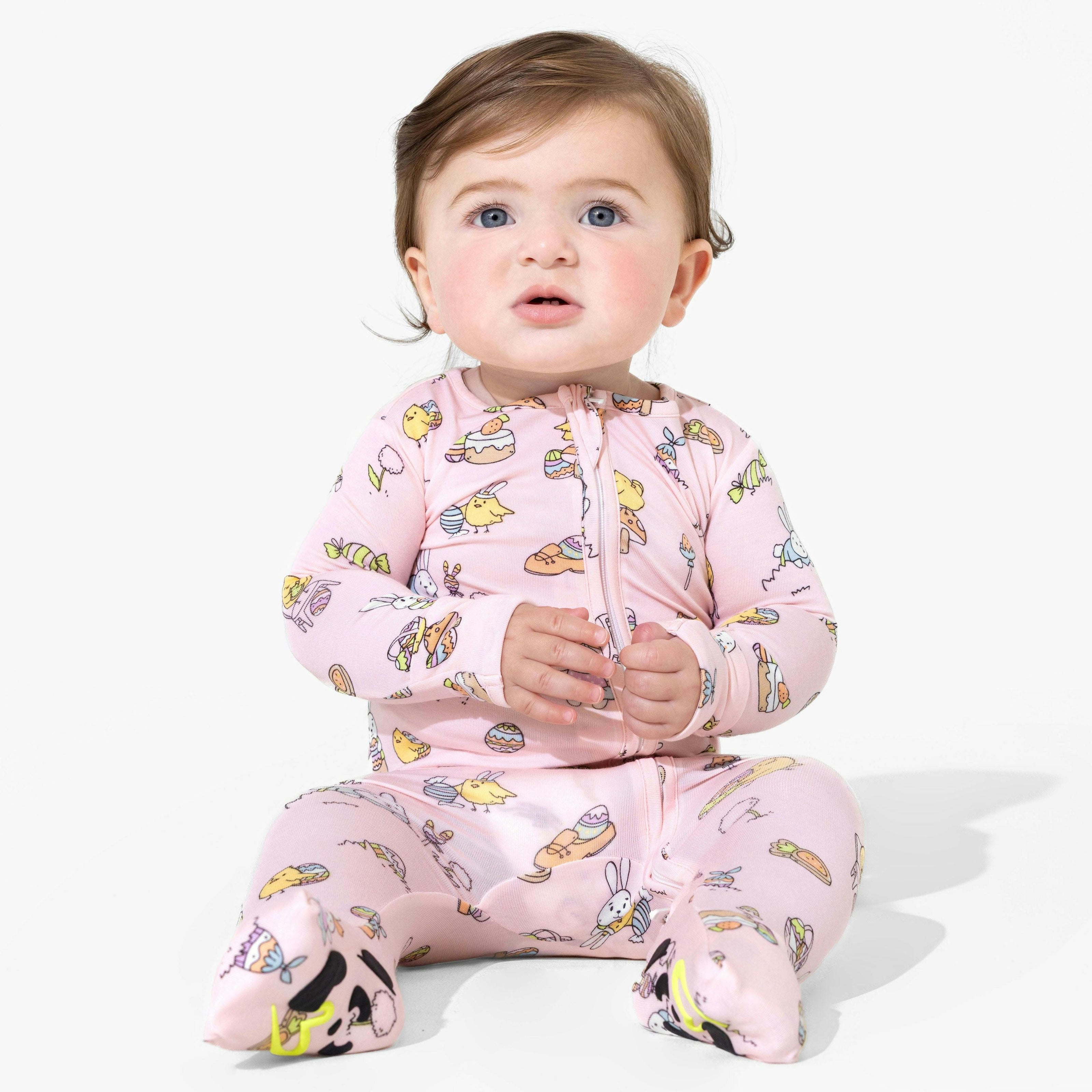 Easter Pink Bamboo Convertible Footie