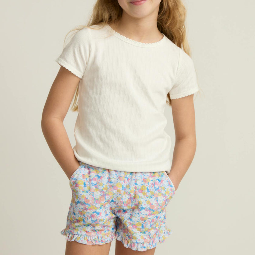 girls shell white pointelle shirt