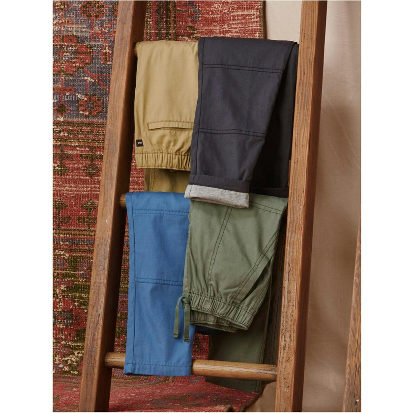 Cozy Does It Elastic Waist Drawstring Lined Pants, Blue