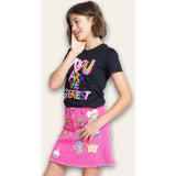 All About Patch Hot Pink Denim Skirt