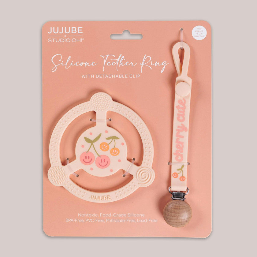 JuJuBe × Studio Oh! Silicone Teether Ring With Detachable Clip
