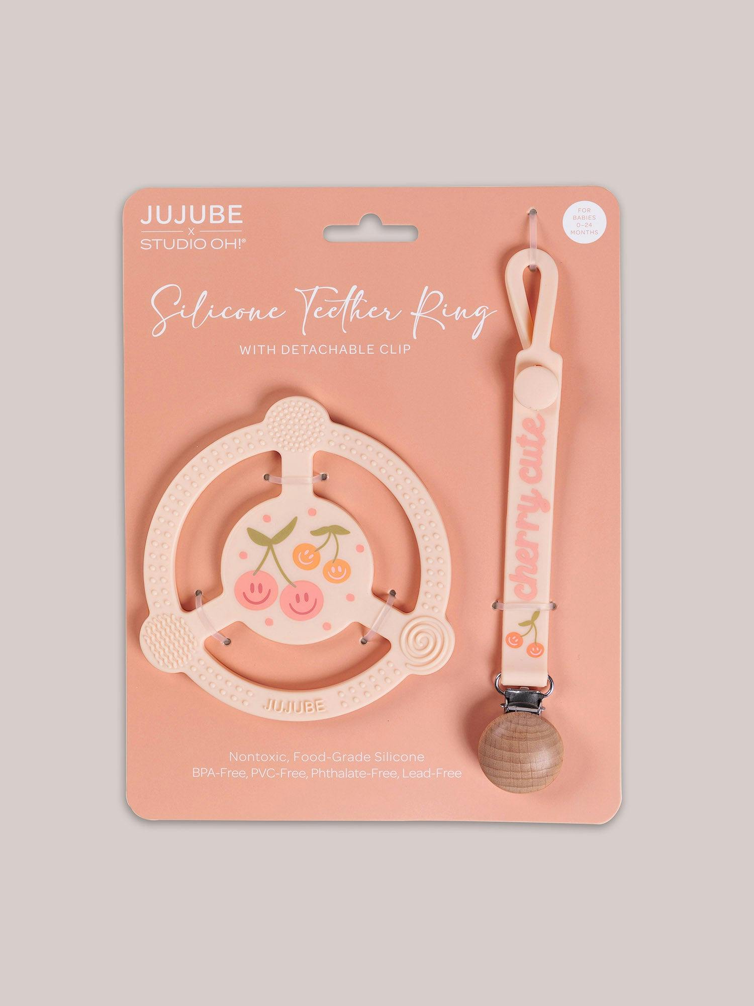 JuJuBe × Studio Oh! Silicone Teether Ring With Detachable Clip