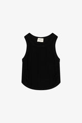 Rayon Rib Shirred Sleeveless Tank