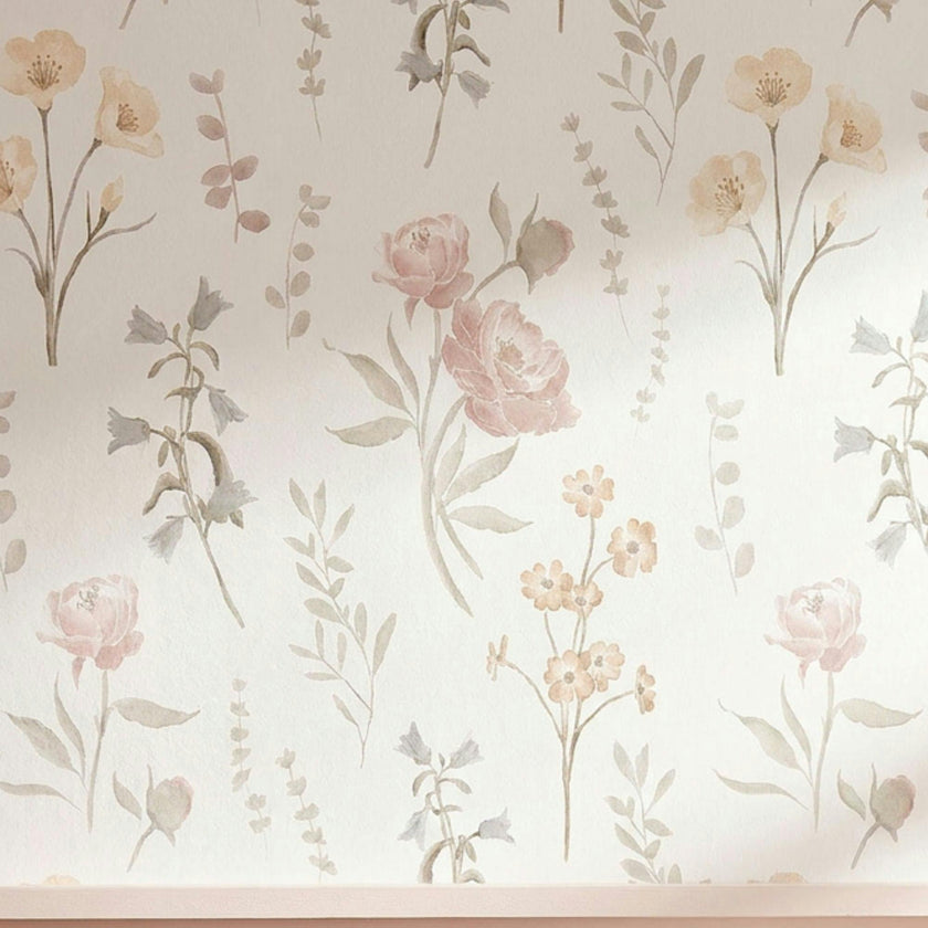 Violet Wildflower Nursery Wallpaper