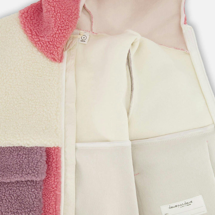 Sherpa Jacket Pink Colorblock