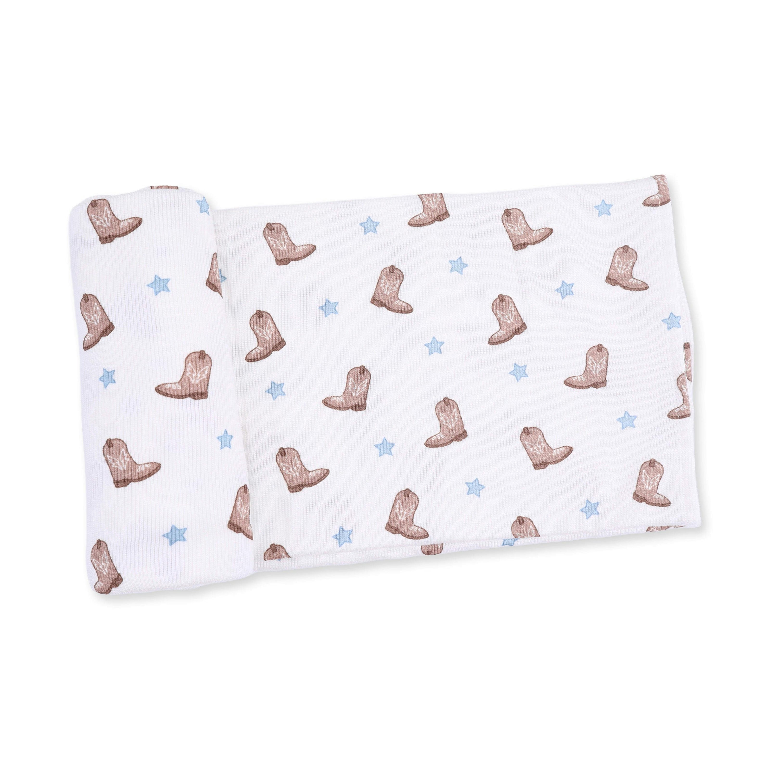 Mini Cowboy Boots - Swaddle Blanket