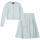 Pattern Knit Cardigan Skirt Set