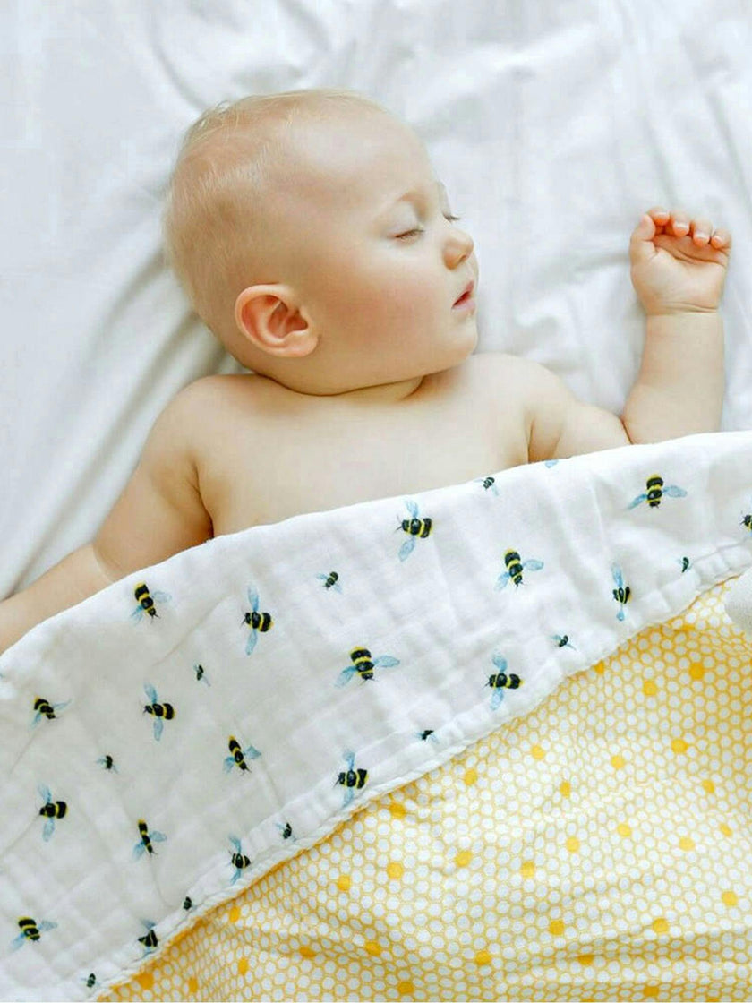 Organic Muslin Four-Layer Reversible Snug Blanket
