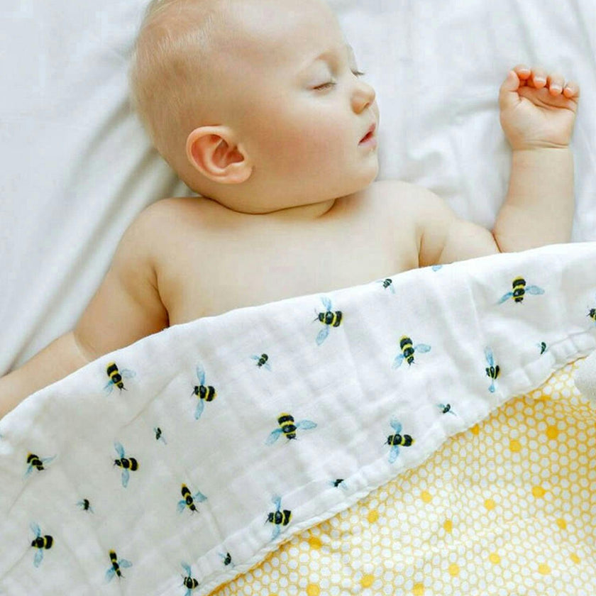 Organic Muslin Four-Layer Reversible Snug Blanket