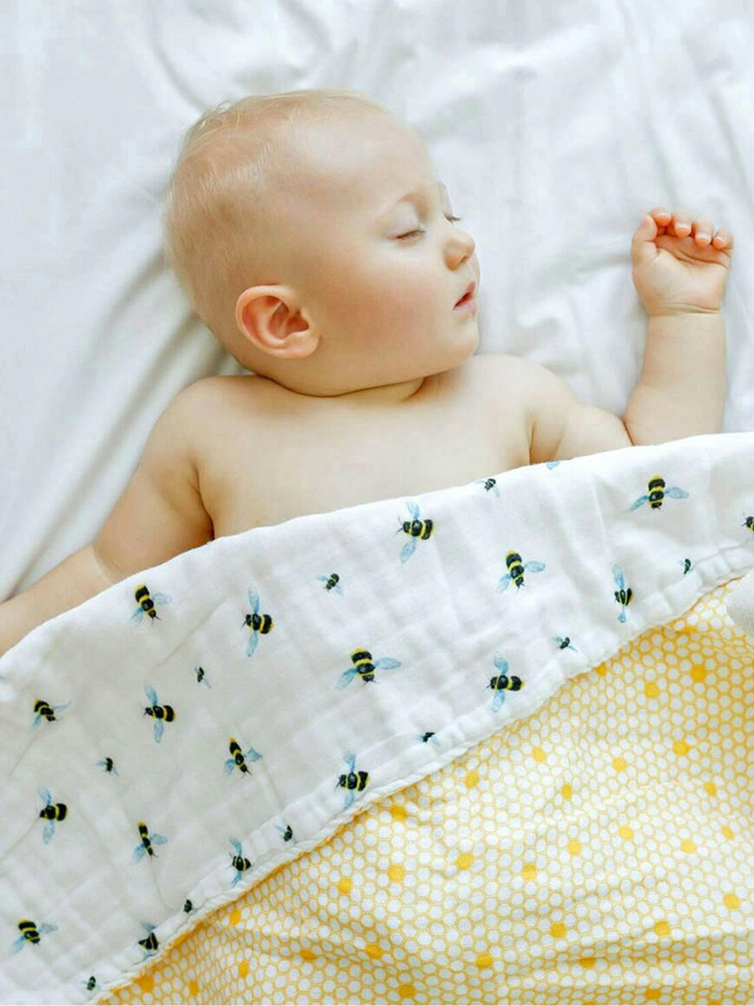 Organic Muslin Four-Layer Reversible Snug Blanket