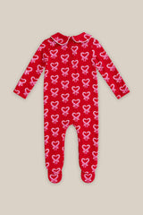 Baby Kali Pajamas in Poinsettia Candy Canes