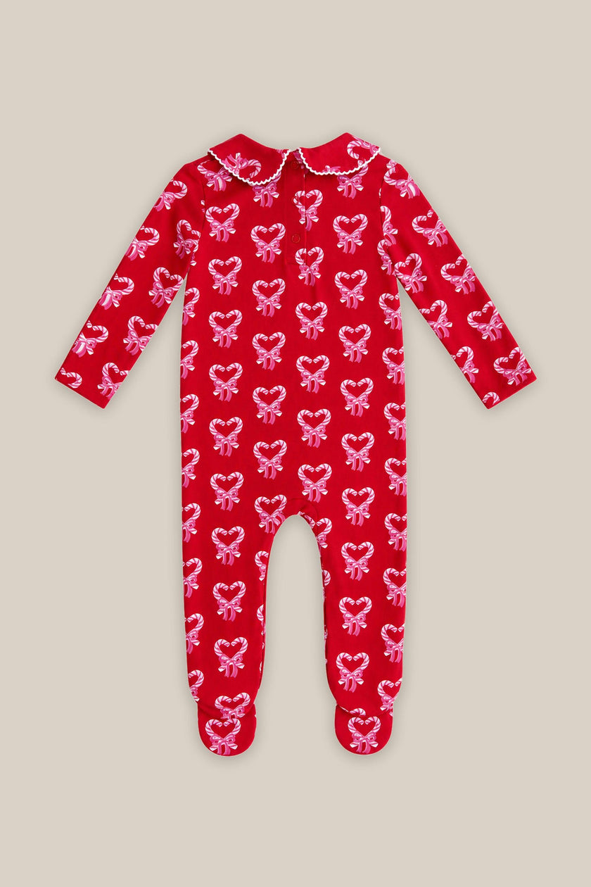 Baby Kali Pajamas in Poinsettia Candy Canes
