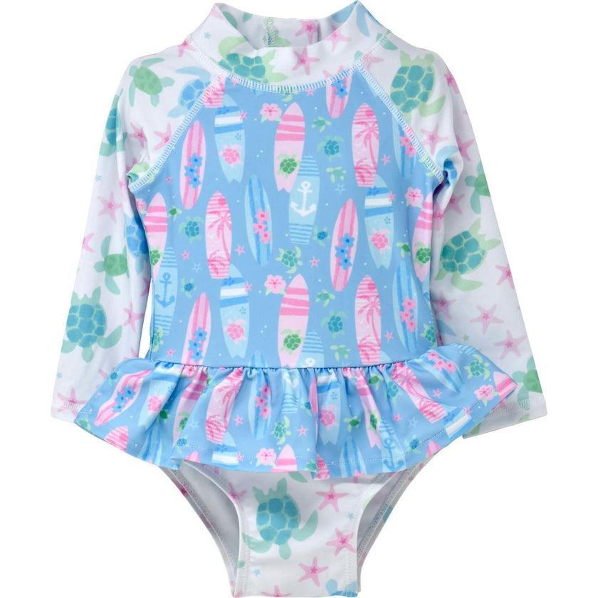 UPF 50+ Alissa Infant Ruffle Rash Guard Swimsuit