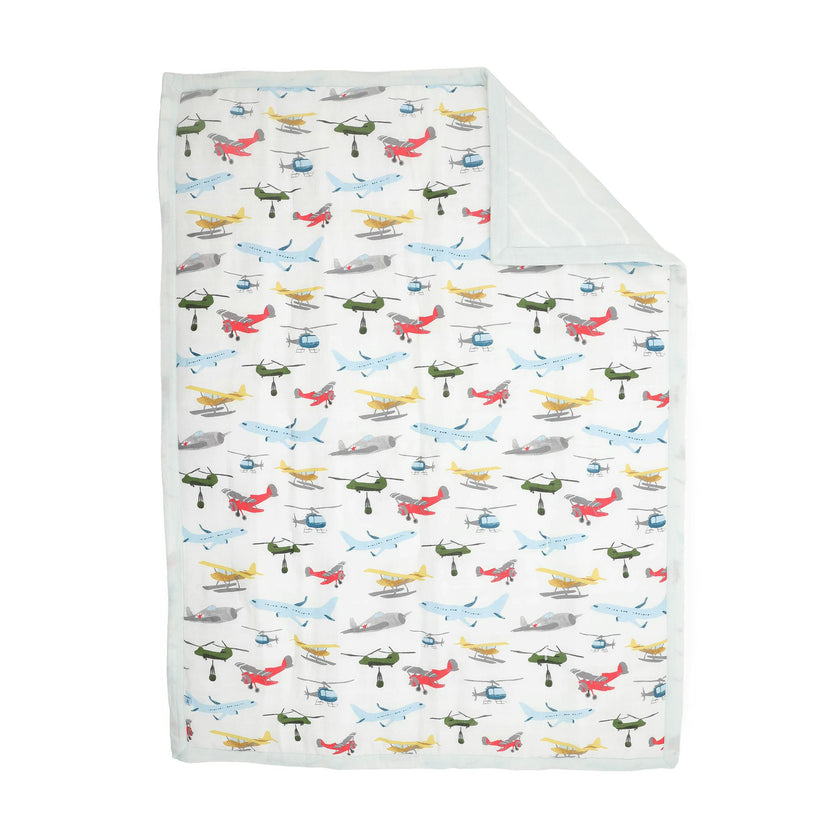 Cotton Muslin Toddler Comforter - Air Show