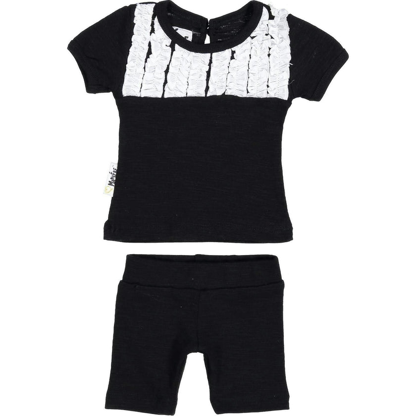 Tux Ruffle 2-Piece Top & Short Set