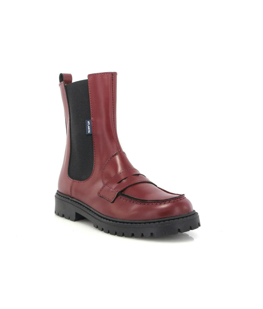 Nyra Soft Shine Penny Boots, Burgundy