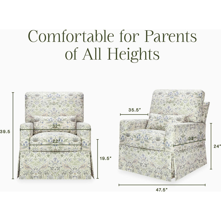 Crawford Pillowback Comfort Swivel Glider