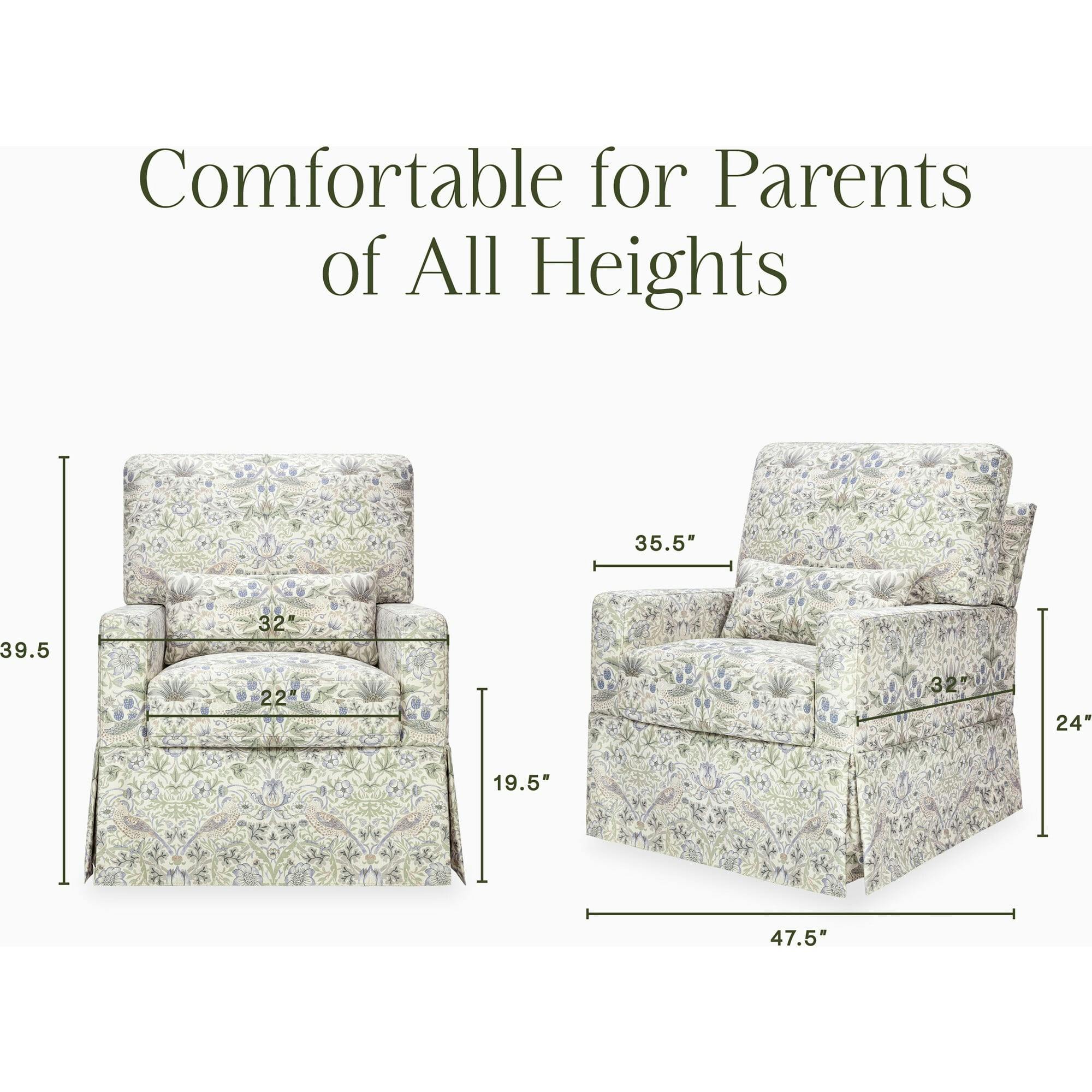 Crawford Pillowback Comfort Swivel Glider