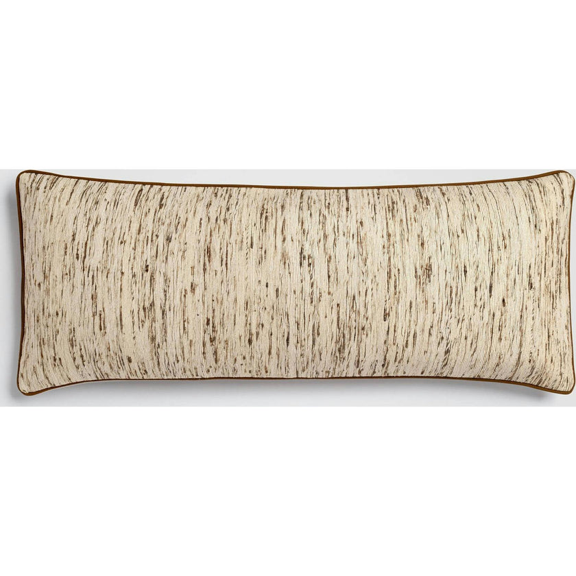 Silk Sands Beige Neutral Woven Lumbar Pillow