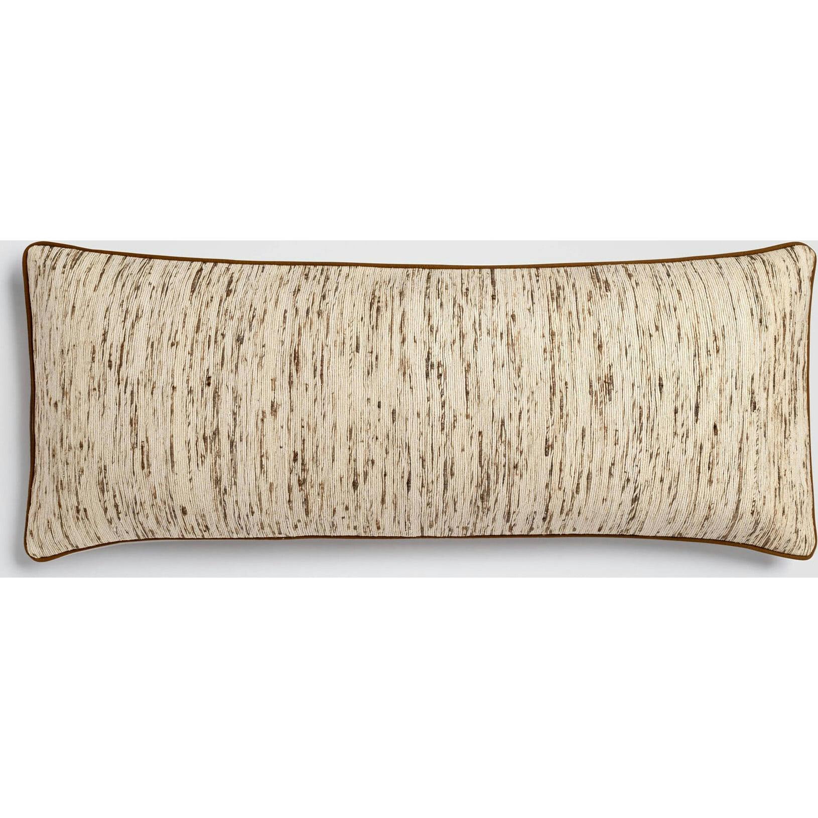 Silk Sands Beige Neutral Woven Lumbar Pillow