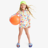 Kids long sleeve swim top in under the sea