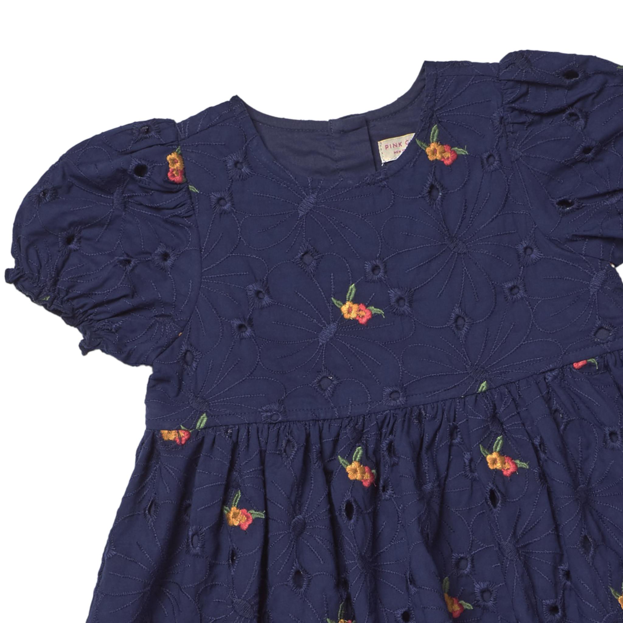 Girls Eliza Dress - Eyelet Embroidery