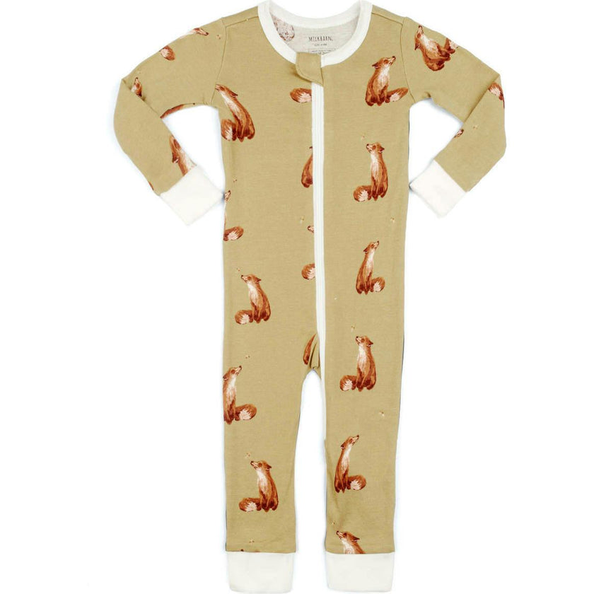 Gold Organic Cotton Zipper Pajama