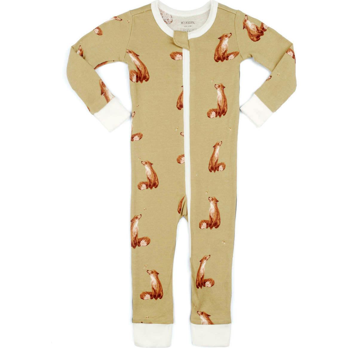 Gold Organic Cotton Zipper Pajama