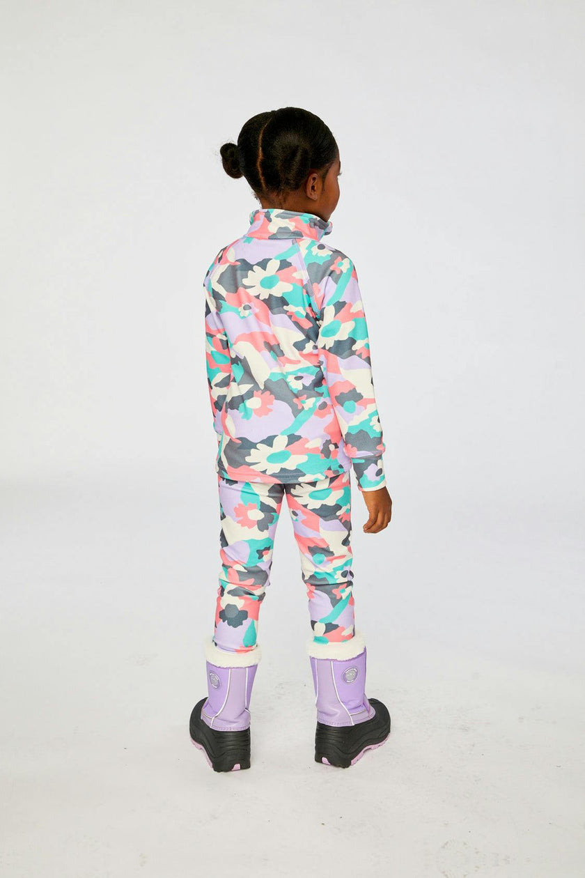 Two Piece Thermal Underwear Coral Camouflage Print