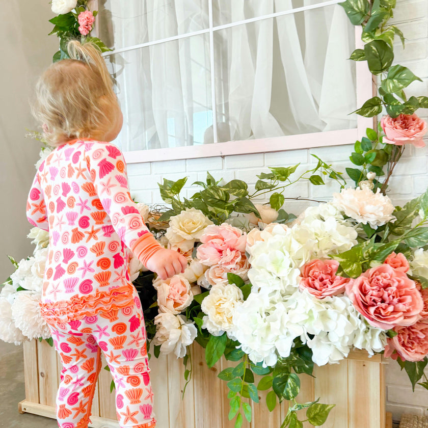 Pink Seaside Ruffle Romper