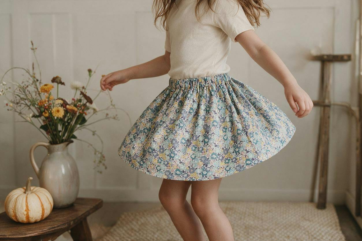 Liberty of London Childrens Elasticated Skirt - Michelle Purple