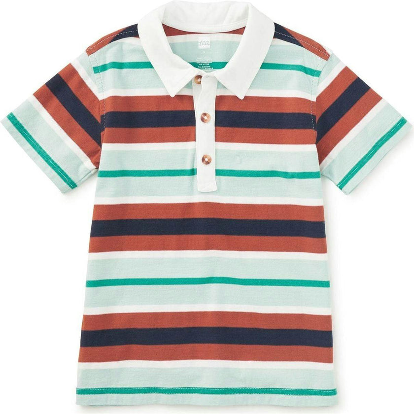 Striped Polo Top, Green