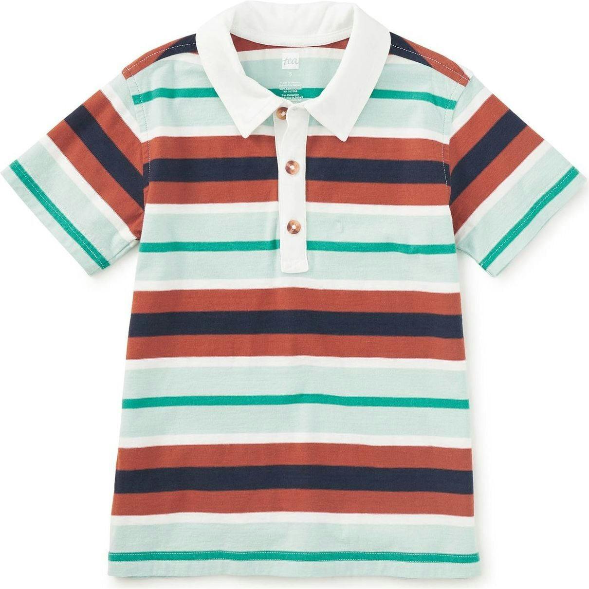 Striped Polo Top, Green
