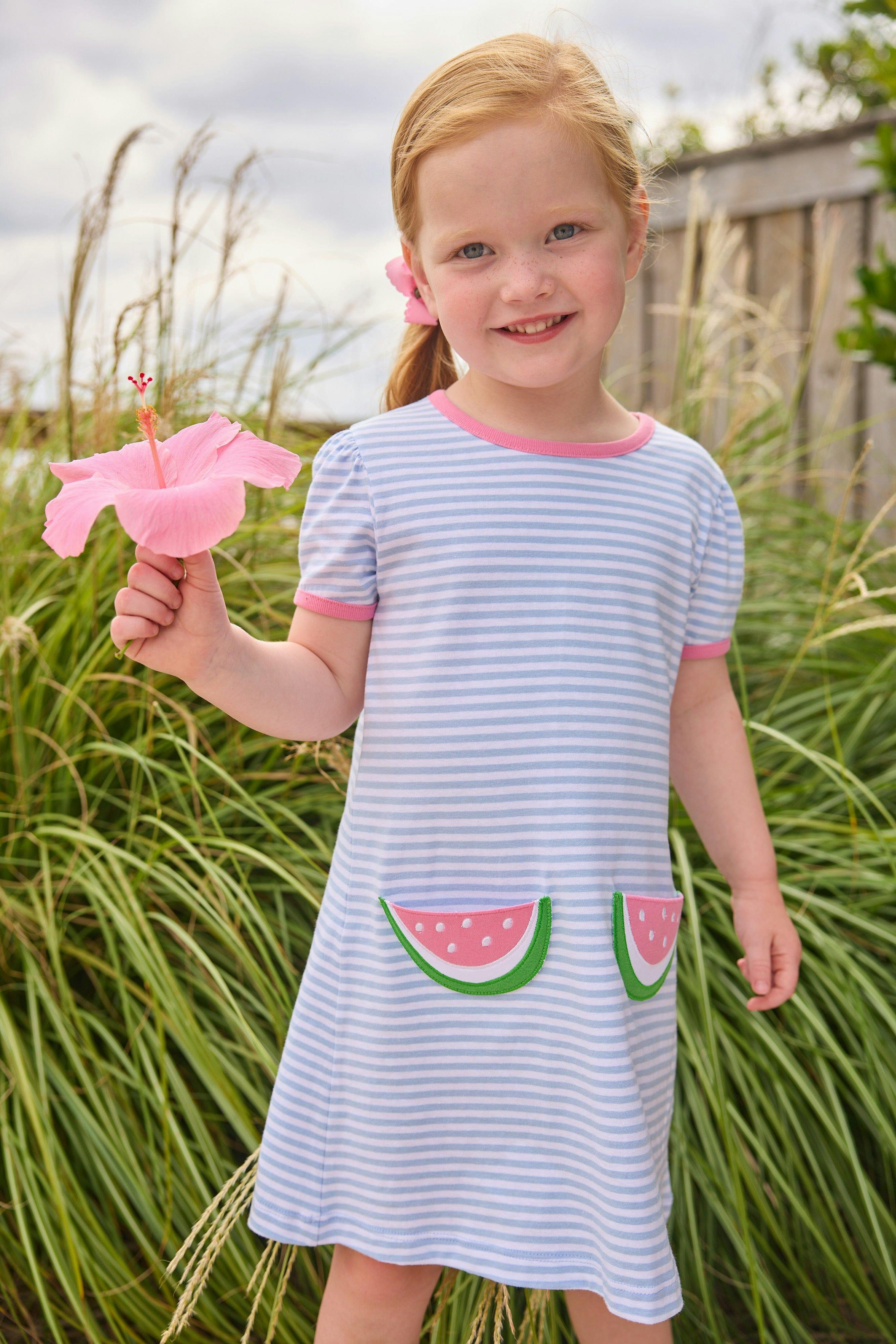 Applique Pocket T-Shirt Dress - Watermelon