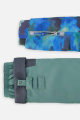 Two Piece Play Snowsuit Blue Camouflage Print With Green Pants