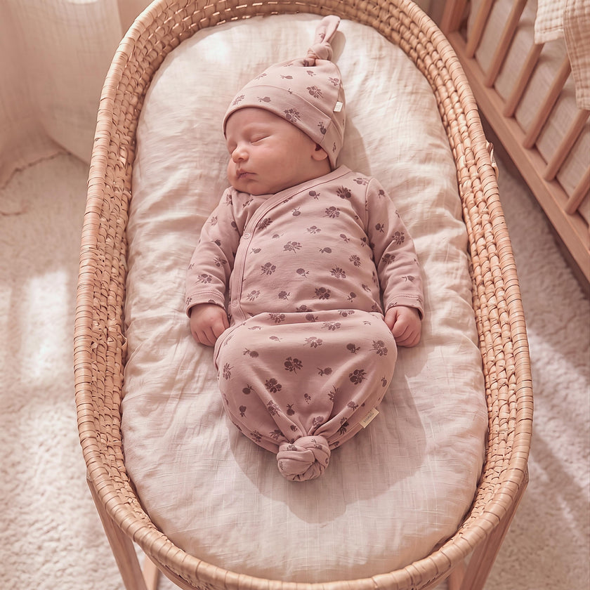 Organic Kimono Knotted Sleep Gown - Rosebud