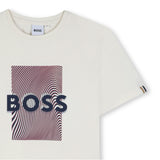 Ivory Optical Logo Print T‑Shirt