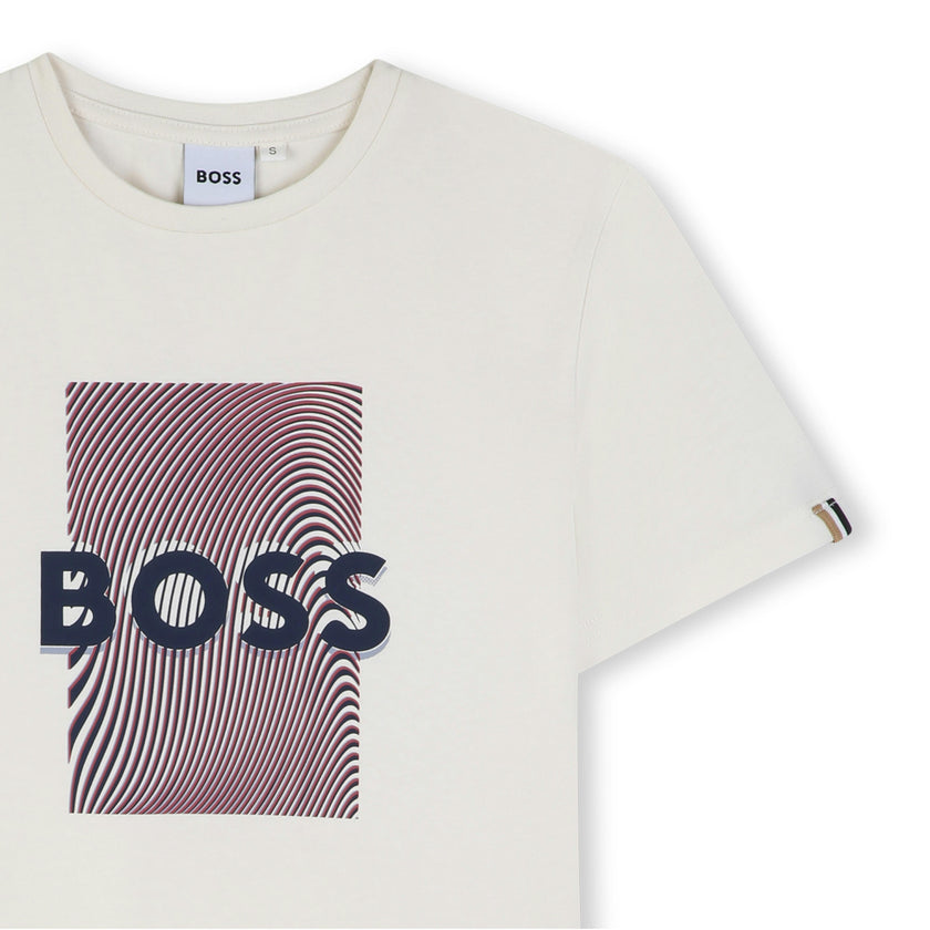 Ivory Optical Logo Print T‑Shirt