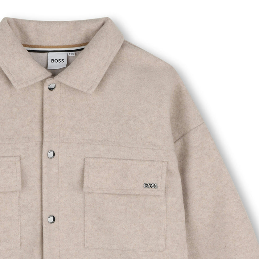 White Marl Mottled Flannel Jacket