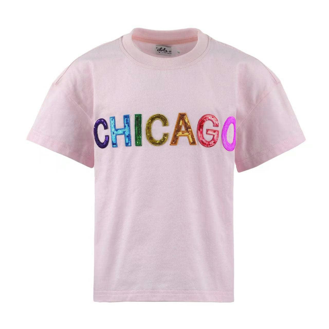 Women's Sequin Chicago T-shirt Black