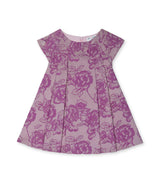 Rose Girl Dress, Purple Flower Jacquard