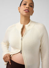 Funnel Neck Raglan Knit Maternity Cardigan