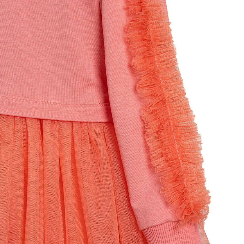 Coral Poppy Sweatshirt Tutu Dress