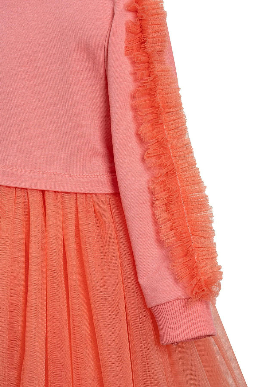 Coral Poppy Sweatshirt Tutu Dress