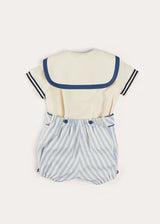 Regency Stripe Mariner Collar Two Piece Set With Bloomers in Blue (6mths-4yrs)
