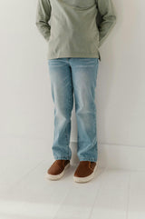Boys Straight Denim Jeans in Light Blue Wash