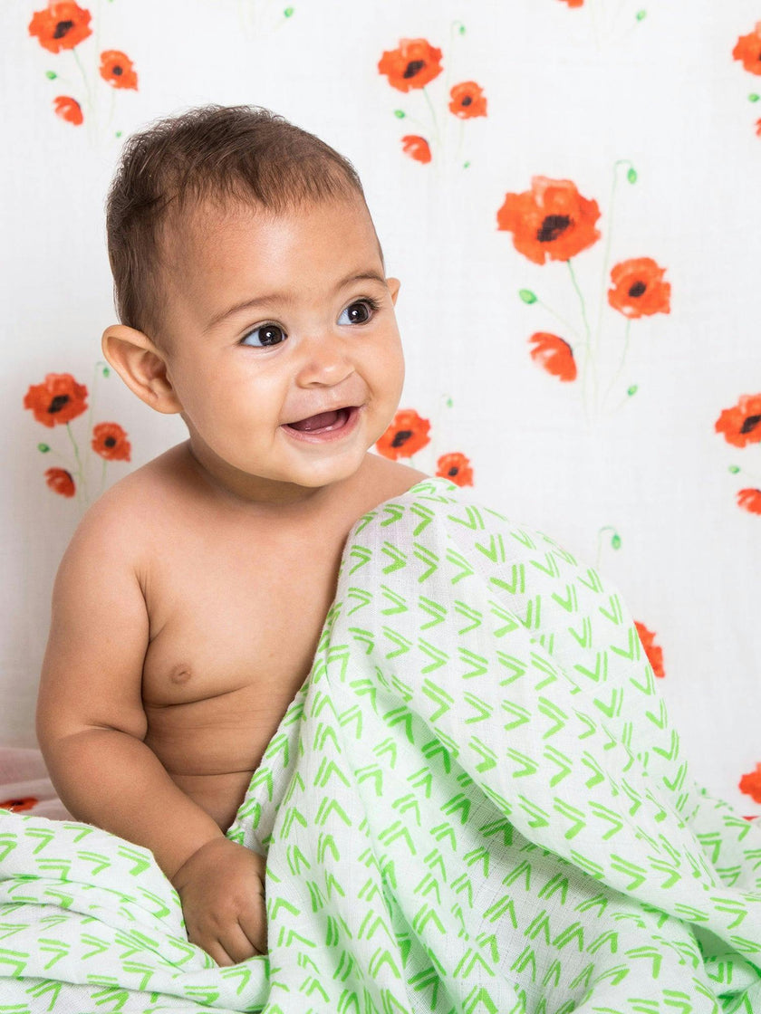 Organic Muslin Four-Layer Reversible Snug Blanket